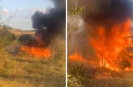 Helicóptero cai em Caruaru, interior de Pernambuco; veja vídeo