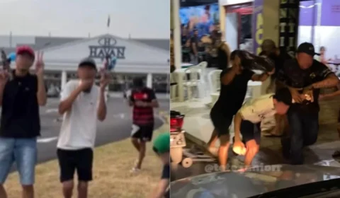 Jovem é ‘castigado’ por ‘guerra’ com armas de bolinha de gel na Havan em Manaus