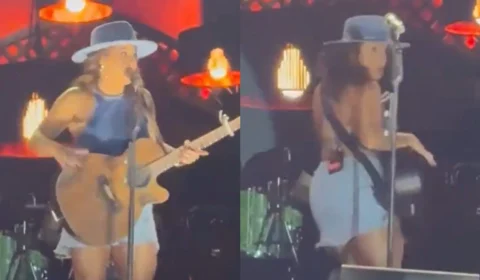 Lauana Prado foge do palco ao ouvir tiro que matou homem; vídeo