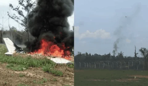 Avião cai no Amazonas e pega fogo após impacto no solo