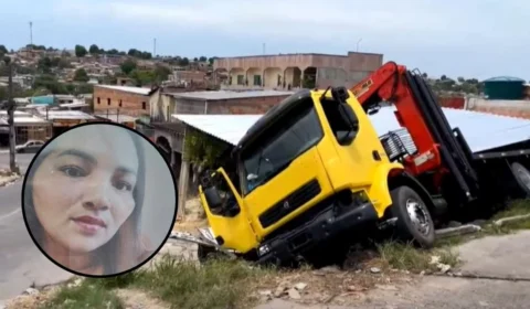 Caminhão que matou mãe continua no local do acidente em Manaus