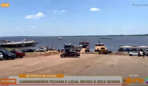 Seca no AM: caminhoneiros enfrentam dificuldade no Porto da Ceasa; veja vídeo
