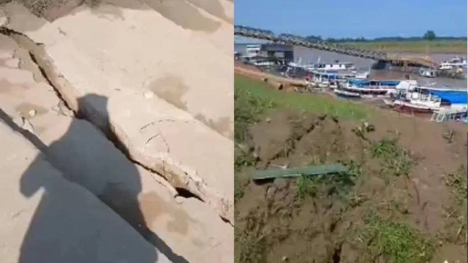 Defesa Civil deve isolar Porto de Autazes após deslizamento em Manacapuru