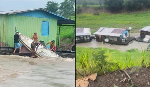 Famílias sofrem com deslizamento após forte chuva no Amazonas