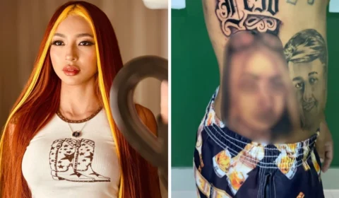 Goiano tatua rosto gigante da Ruivinha de Marte no corpo; veja