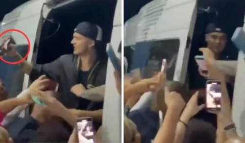 Luan Santana ‘rouba’ celular de fã e vira meme nas redes sociais; assista vídeo