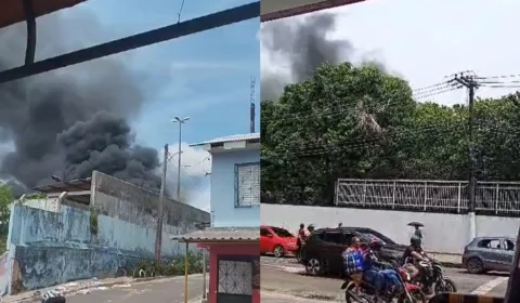 VÍDEO: incêndio de grandes proporções destrói antiga usina da Amazonas Energia em Tefé