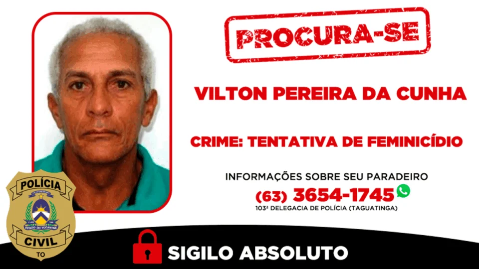 Homem é procurado por tentativa de feminicídio em Taguatinga
