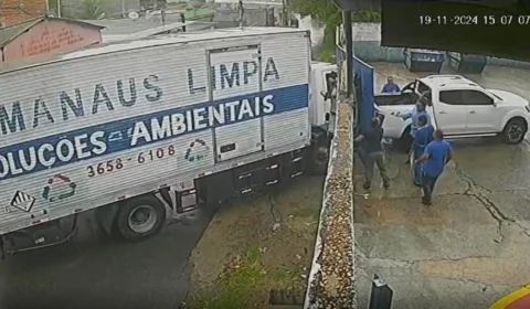 Vídeo: filho tenta matar pai atropelado com caminhão em disputa por bens em Manaus