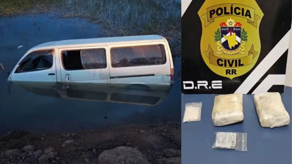 Homem cai em lago ao tentar escapar da polícia com cocaína em RR