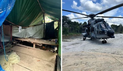 Exército derruba estrutura de garimpo ilegal no rio Uraricoera (RR)