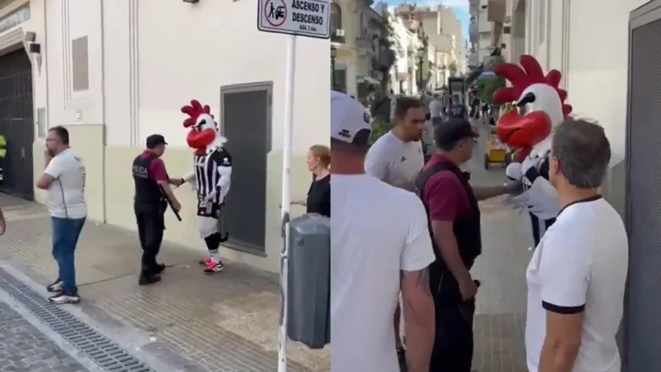 Mascote do Atlético-MG leva bronca da polícia na Argentina; veja vídeo