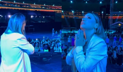 Simone se encanta com palco para show em Manaus