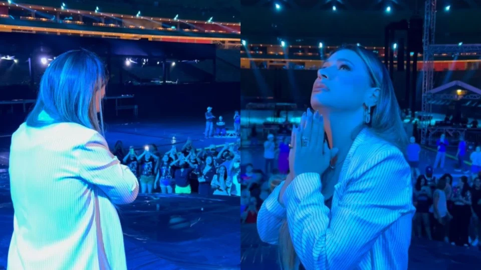 Simone se encanta com palco para show em Manaus