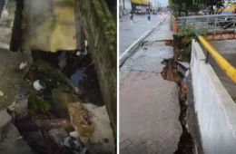 Moradores denunciam desmoronamento e erosão de calçadas em Manaus