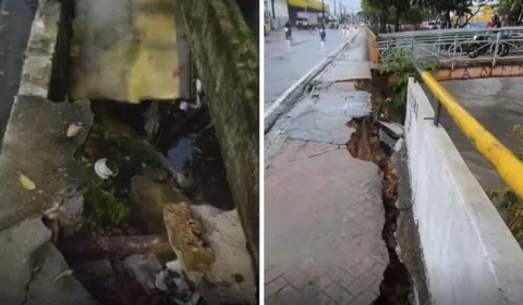 Moradores denunciam desmoronamento e erosão de calçadas em Manaus