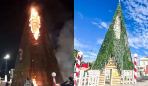 Incêndio em árvore de Natal de Rio Branco foi causado por curto-circuito, diz Secretaria; confira