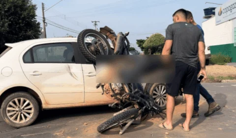 Motociclista fica gravemente ferido após colisão em Ji-Paraná