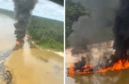 Dragas e equipamentos são destruídos em operação de combate ao garimpo ilegal no AM