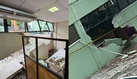 Alunos da UEA ficam feridos após trator destruir parede de biblioteca em Manaus; veja vídeo