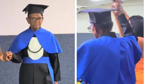 Idoso de 82 anos, que não sabia ler, conclui Ensino Médio e é aplaudido de pé na formatura; assista