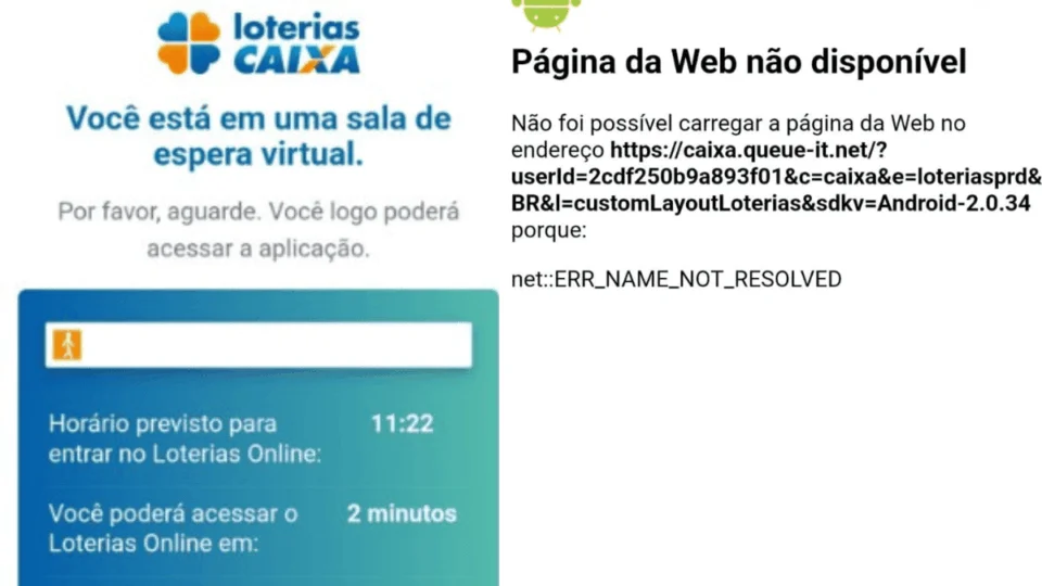 Loterias Caixa: usuários relatam fila virtual e erro ao tentar apostar na Mega da Virada