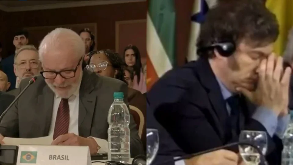 Reações de Milei ao discurso de Lula chamam atenção na internet