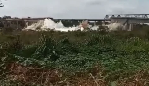 Vídeo mostra momento exato que ponte cai sobre o Rio Tocantins; confira