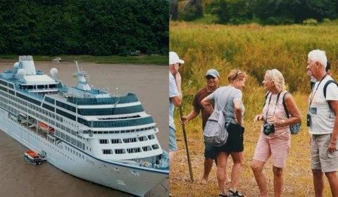 Temporada 2025: navio de luxo visitou Parintins e agora navega para Manaus