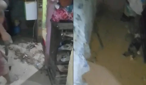 Casas e ruas ficam alagadas durante forte chuva em Manaus; veja vídeos