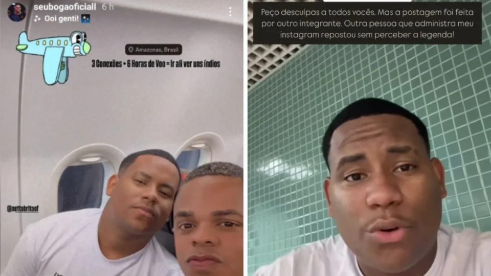 Cantor Netto Brito causa polêmica ao postar foto a caminho do Amazonas: ‘Ir ali ver uns índios’