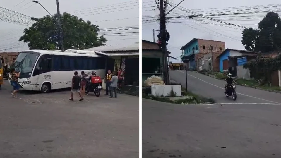 Vídeo: ônibus tenta subir ladeira, perde o controle e invade casa na zona Leste Manaus