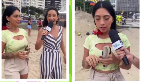 Turista amazonense brinca em praia do Rio de Janeiro ‘Jacaré lá é um meio de veículo’