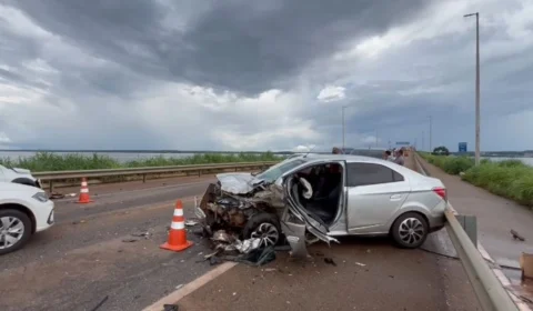 Acidente na ponte Governador José Wilson Siqueira Campos paralisa trânsito