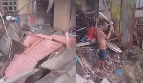 VÍDEO: Casa desaba após forte chuva e deixa feridos no Jorge Teixeira, em Manaus