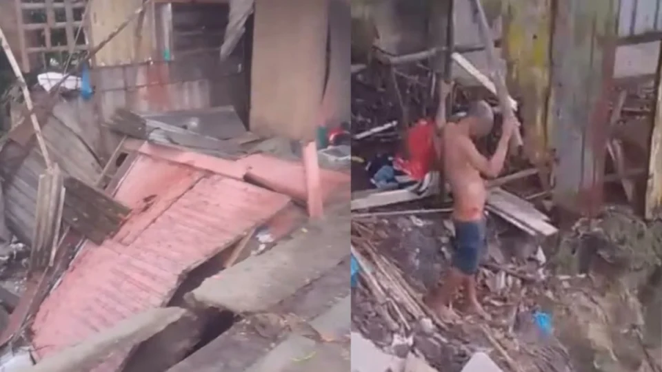 VÍDEO: Casa desaba após forte chuva e deixa feridos no Jorge Teixeira, em Manaus