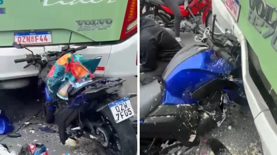 VÍDEO: mulher morre e motociclista fica ferido ao colidir com ônibus em avenida de Manaus