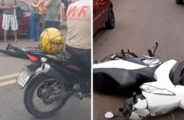 Professora sofre acidente de moto e fica ferida ao ultrapassar ônibus em Manaus