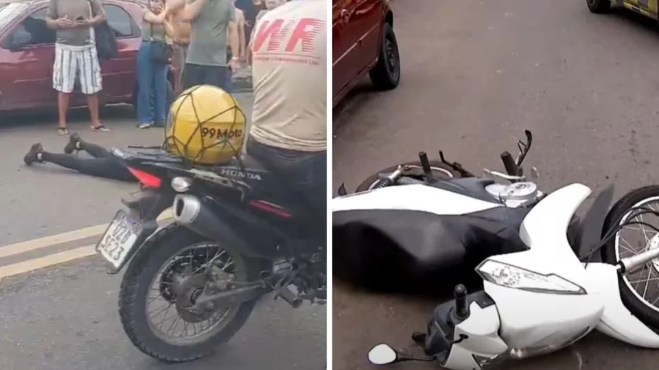 Professora sofre acidente de moto e fica ferida ao ultrapassar ônibus em Manaus