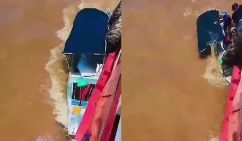 Lancha naufraga durante transferência de passageiros no rio Amazonas; veja vídeo