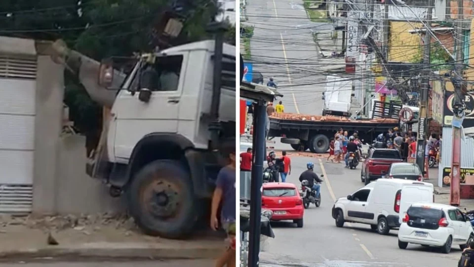Caminhão perde controle em ladeira e invade casa na zona Norte de Manaus; veja vídeo