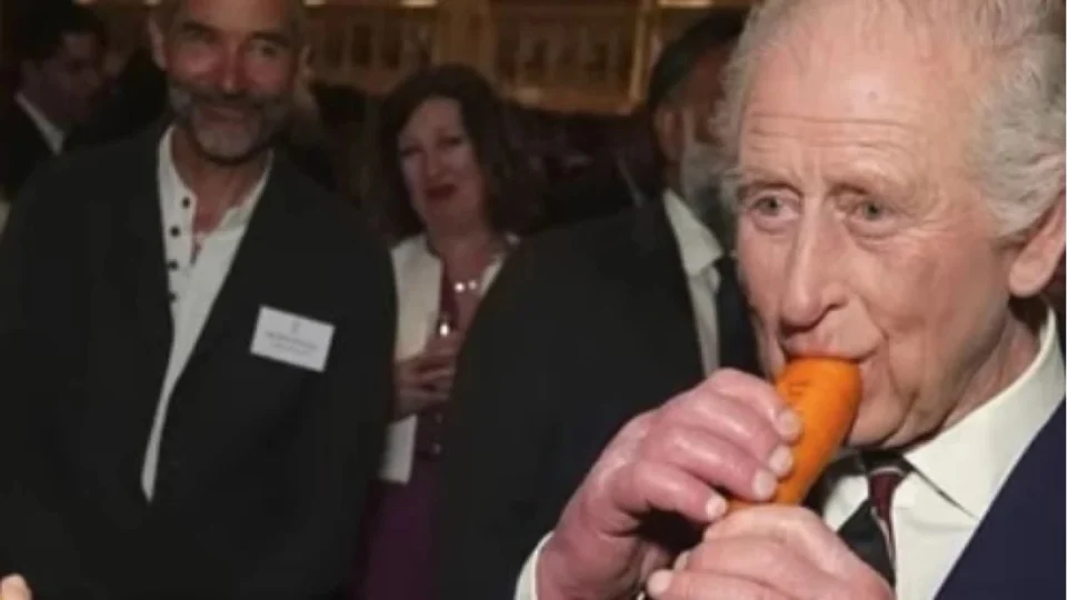 Vídeo: Rei Charles III surpreende ao tocar flauta de cenoura em orquestra inusitada