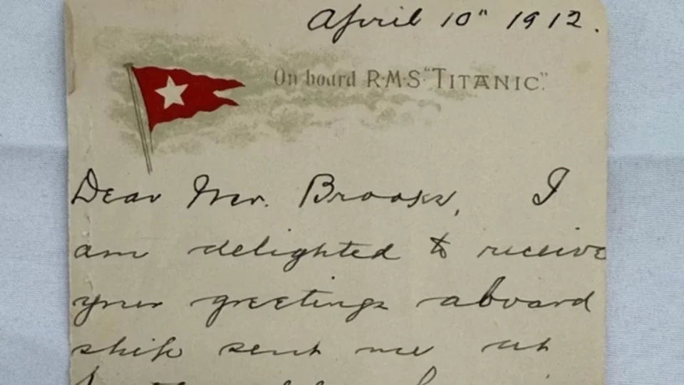 Carta de sobrevivente do Titanic é leiloada por valor recorde; saiba quanto
