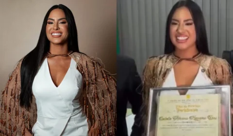 É oficial! Isabelle Nogueira recebe título de Cidadã Parintinense; veja momento