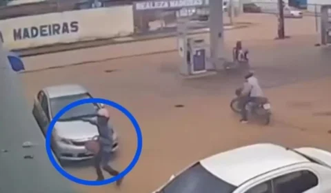 VÍDEO: empresária é assaltada por dupla armada em posto de combustíveis em Porto Velho