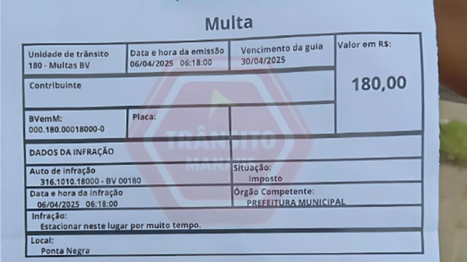 Falsas multas são aplicadas a frequentadores da Praia da Ponta Negra em Manaus