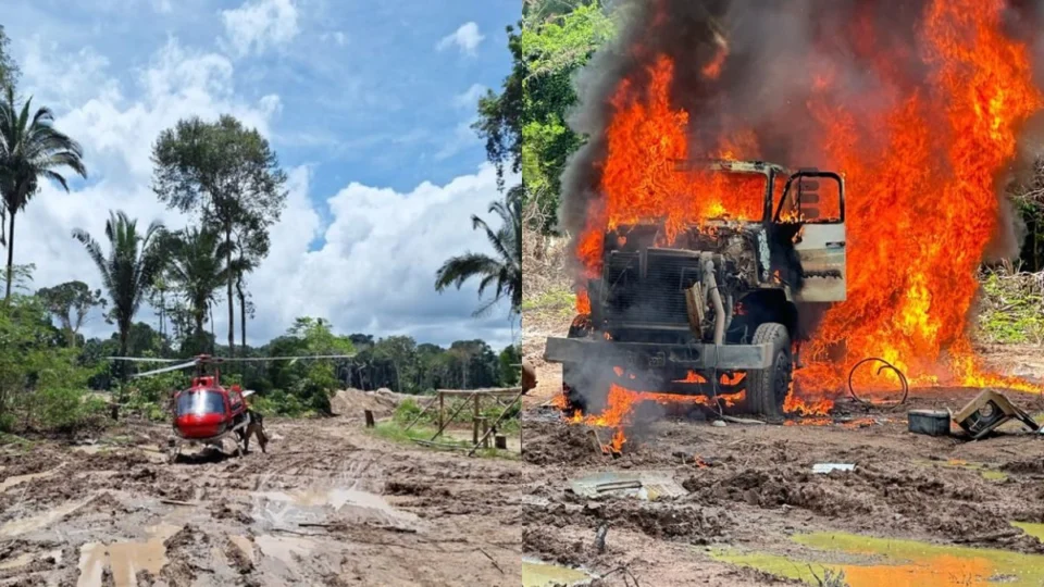 Polícia Federal combate o garimpo ilegal no Amazonas e Rondônia; veja fotos
