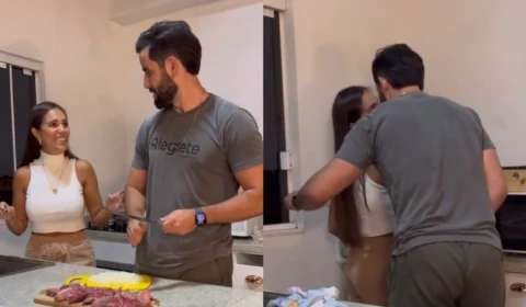 Climinha de romance! Matteus Amaral e nova namorada cozinham juntos em vídeo