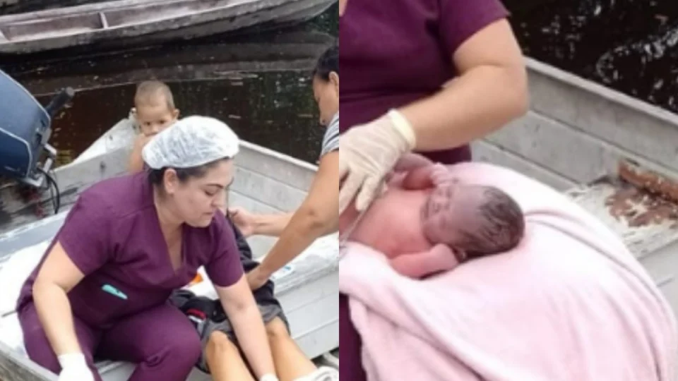 Mulher dá à luz dentro de voadeira no meio do rio no Amazonas; veja fotos