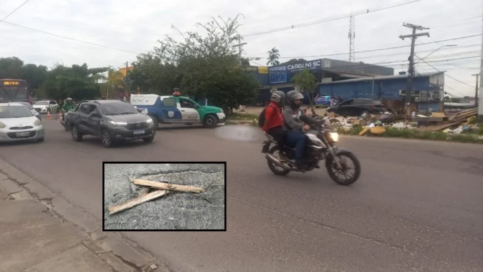 Motociclista de 64 anos morre após cair em buraco na Avenida Camapuã, em Manaus